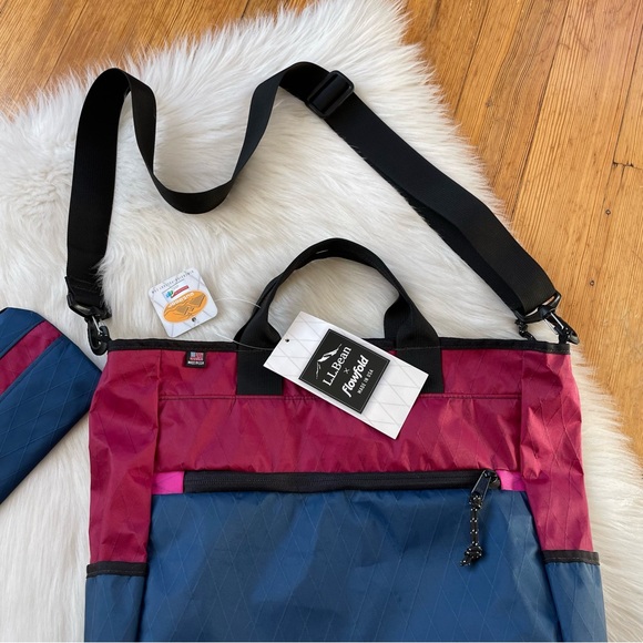 NWT L.L. Bean x Flowfold crossbody commuter tote bag and pouch bundle - Picture 3 of 15